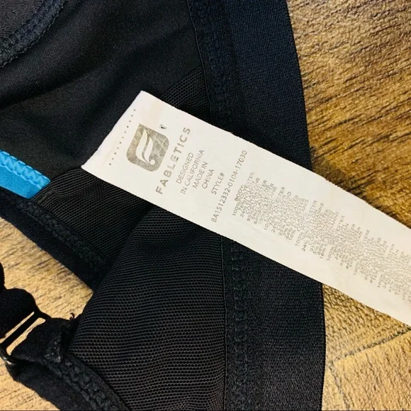 Fabletics Black Mesh Sports Bra SMALL - Picture 6 of 7